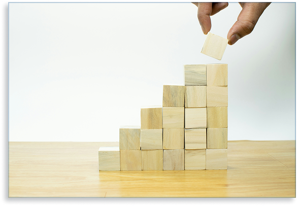 Building blocks representing growth
